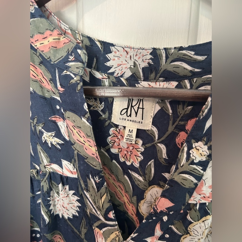 Anthropologie dRA Blue Floral Boho Messie Dress - Size Medium - Picture 7 of 10